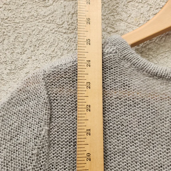 PRANA Womens Shelby Poncho Sweater Small Gray Wool Cable Knit Boho Fringe Top - Picture 9 of 10